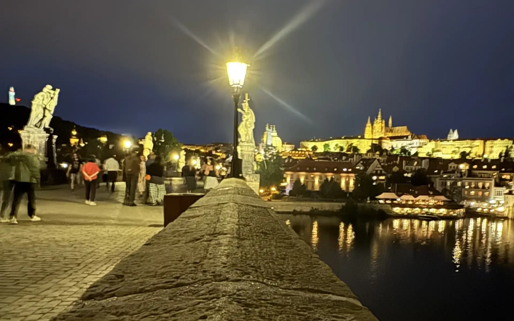 Refections of light and water in Prague