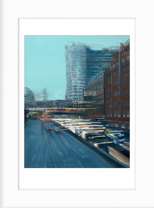 Queensway Giclée Print by Julie Swinsco. Limited edition of 50, Birmingham city print, signed and mounted ready for framing.