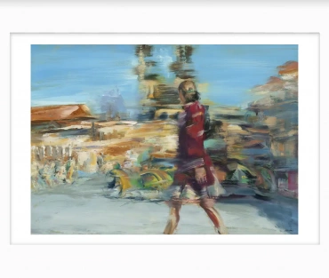 Limited edition Giclée Print of Summer Stroll in Prague by Julie Swinsco. A vibrant cityscape with movement and atmosphere, signed and certified.