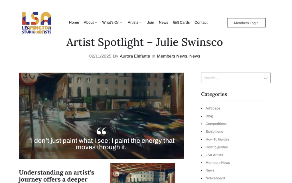 Spotlight on the Studio: My LSA Artist Feature & What’s Next
